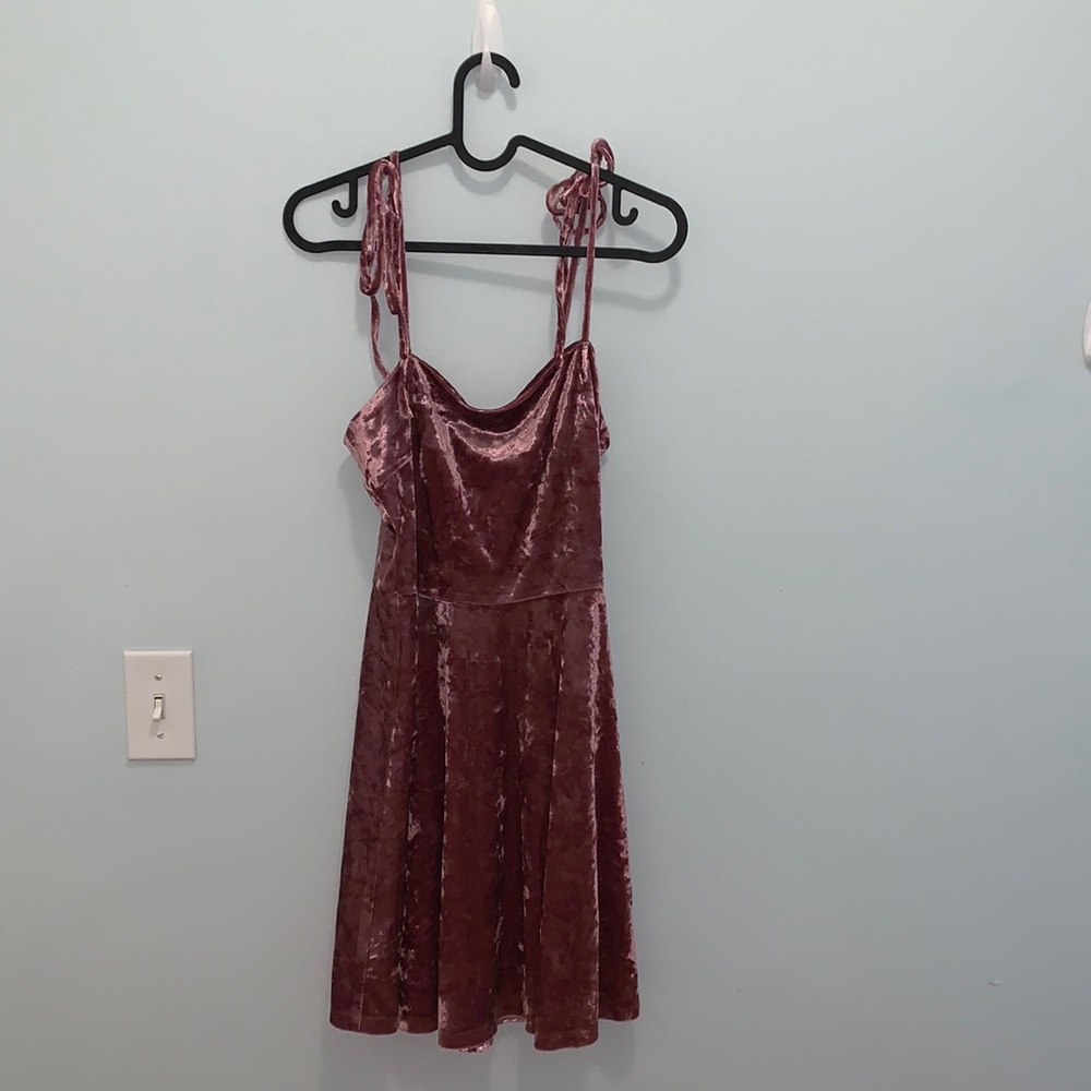 Pink velvet dress